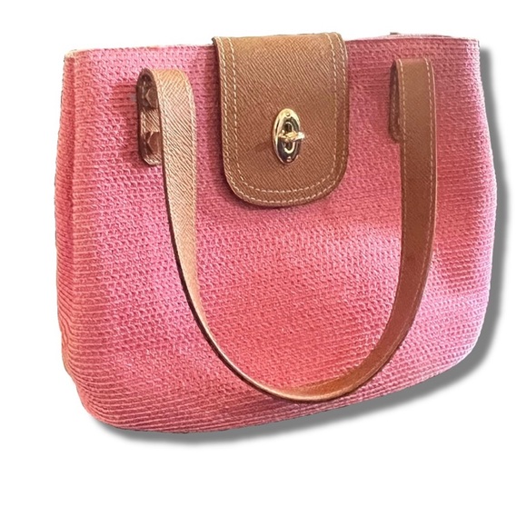 Like New Pink and Brown Squishee shoulder bag by Eric Javits, Small to Medium - Picture 1 of 9